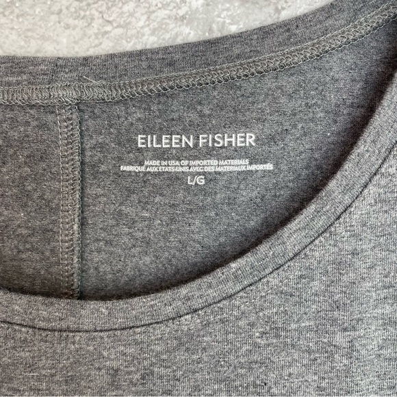 Eileen Fisher Heathered Organic Cotton Stretch Jersey Dress Size Large - Picture 3 of 7